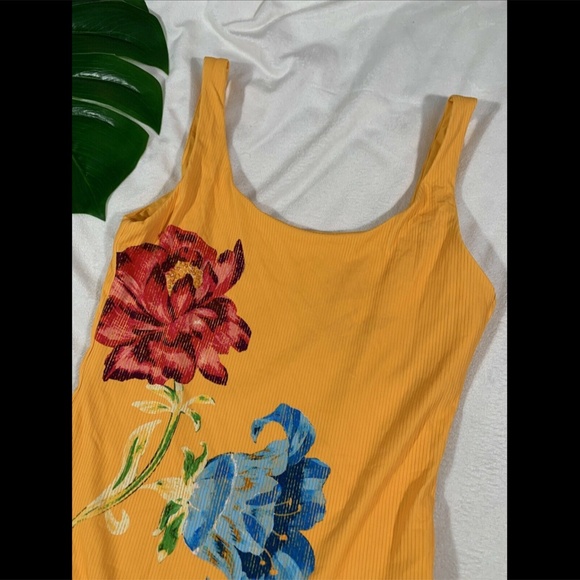 NEW $225‎ Onia Kelly Floral One Piece Swimsuit Sunflower Yellow [SZ Small ] - Picture 5 of 12
